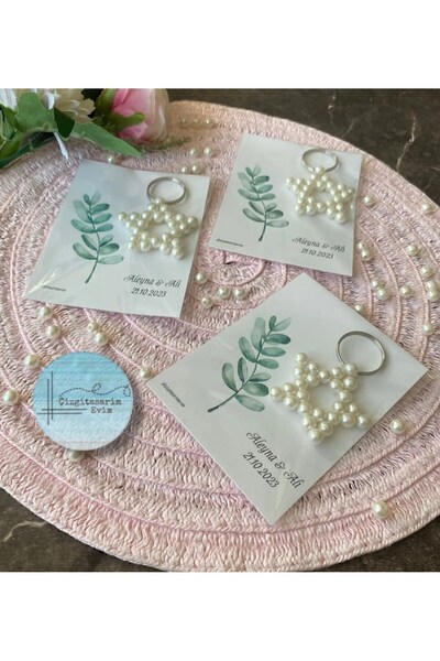 çizgitasarimevim 10 قطع سلسلة مفاتيح لؤلؤية