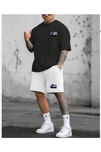 Minikelya Oversize 2-piece set with CAR LOGO shorts