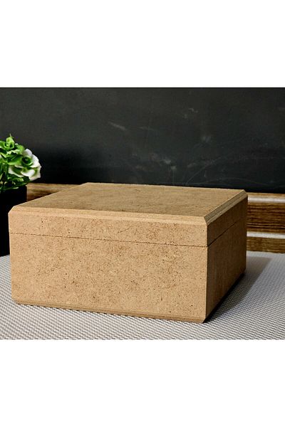 Tekir Store evinizi güzelleştirin صندوق خشبي مربع للطلاب متعدد الأغراض مع غطاء منظم صندوق تخزين طلاء هواية خام