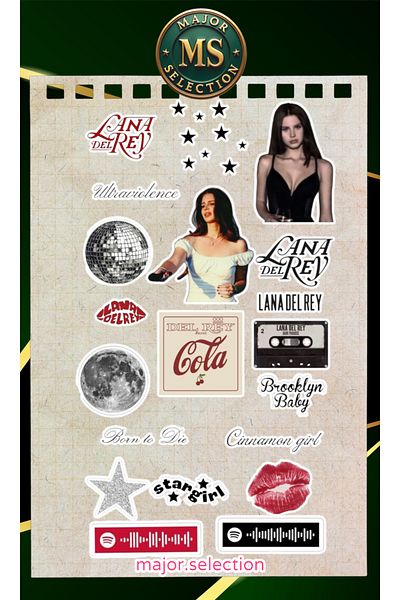 MS Major Selection Lana Del Rey Themed Sticker Set Laptop Tablet Phone Agenda Bullet Journal Sticker