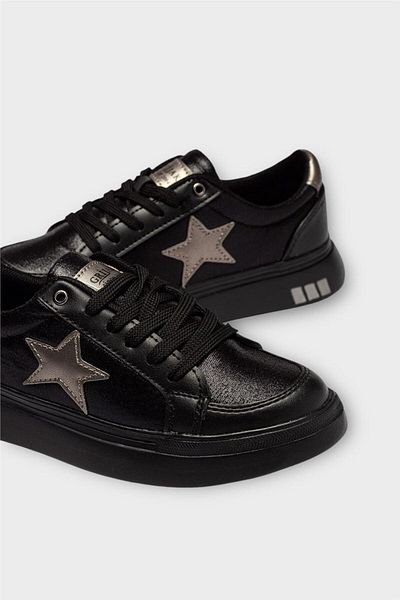 Liger Pantofi sport sport de zi cu zi cu detaliu stea pentru femei NEGRI