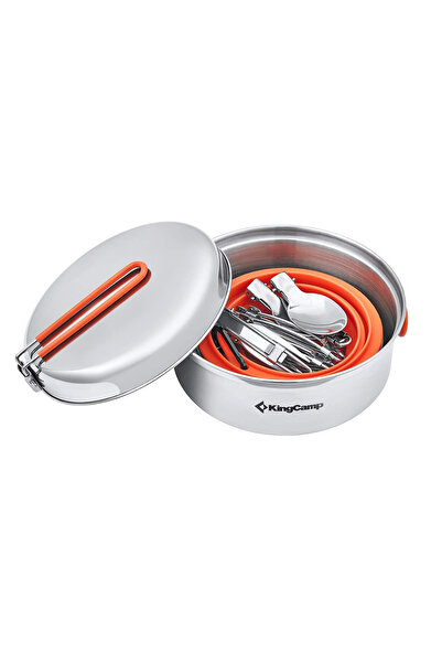 KINGCAMP Adventurer Ii Pro Stainless Steel Camping Cookware Set 25 Piece