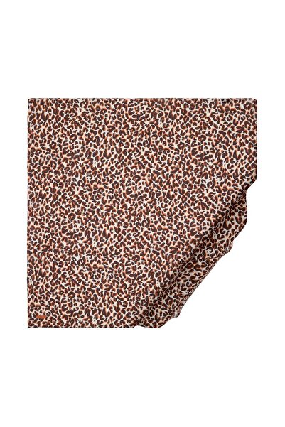 ipekevi Eșarfă din bumbac cu imprimeu leopard İpekevi 01414-maro
