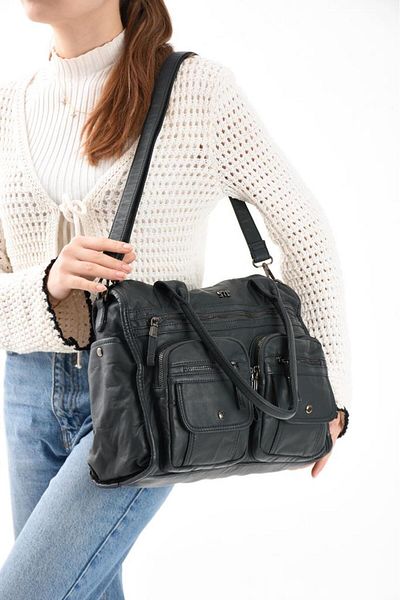 Baginn Geantă de umăr pentru femei - buzunare multiple, curea încrucișată, piele vegană 33*28 cm