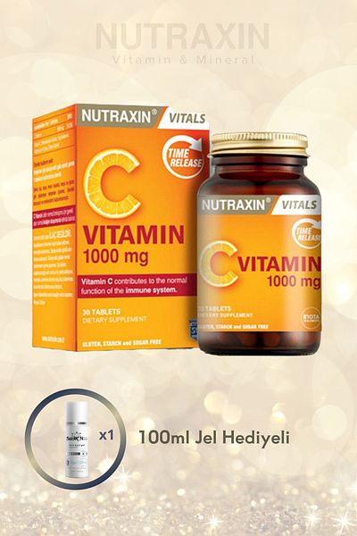 Nutraxin Vitamin C 1000 Mg Food Supplement 30 Tablets & 100 ml Face Cleaning Gel