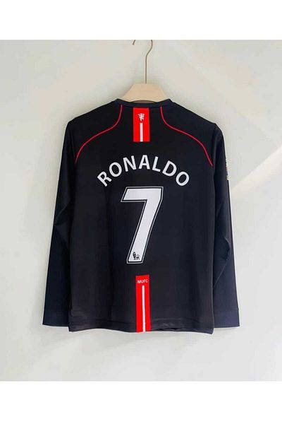 Legent Lady C.Ronaldo Black Long Sleeve Nostalgia Jersey 7-7