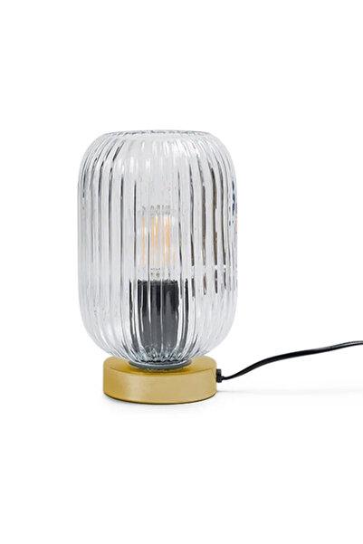 ASR Sade Şık Nordic Modern Cam ve Metal Masa Lambası Başucu Aydınlatma Mini A...