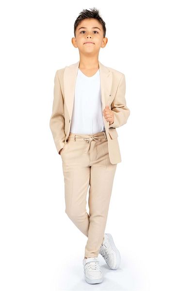 s.t. sebat tekstil Sports Suit with Jogger Pants - Boy Beige