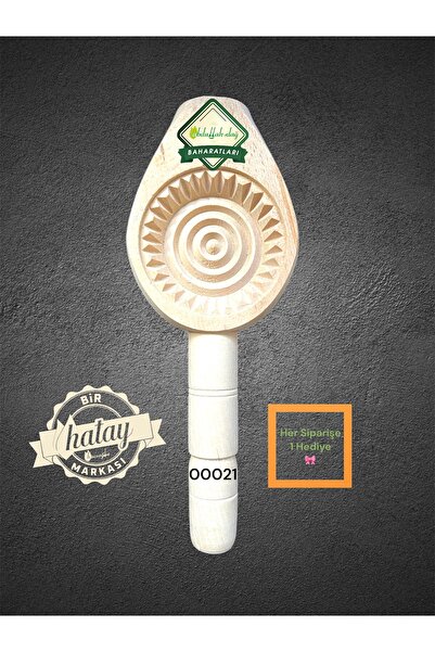 ABDULLAH DAĞ Hatay Yöresinden Doğal Ahşap Tahta Pasta Kömbe Kerebiç Kalıbı 00021