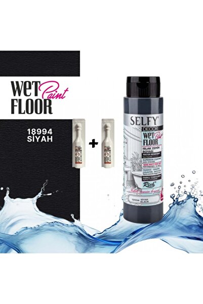 Rich SELFY DECOR ISLAK ZEMİN BOYASI 500 CC SİYAH  +2 ADET KATALİZÖR