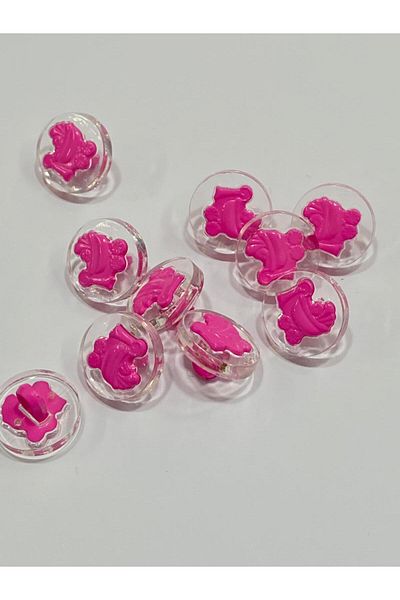 karantuhafiye Baby Button / Baby Stroller Model / 10 Pcs Fuchsia
