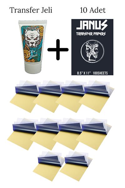 Tattoo Janus Transfer Tattoo Paper 10Pcs + Transfer Gel Tattoo Transfer Set
