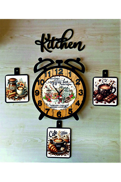 Bilge Lazer Bilge Ahşap Dekoratif Mutfak Saati (kitchen)