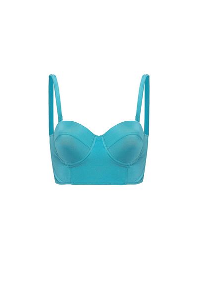 AQUAVİVA Aquaviva Women's Turquoise Valencia Back Detailed Padded High Waist Bikini Set