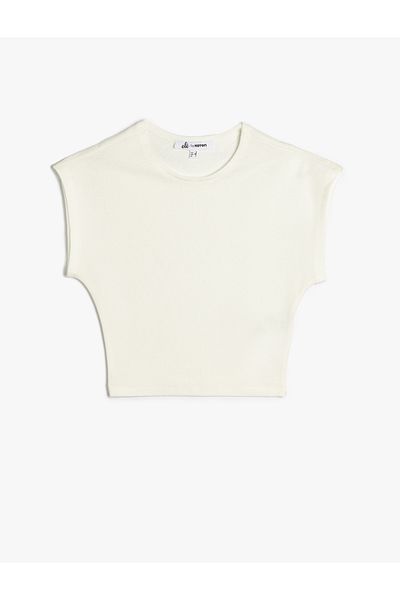 Koton Beige Sleeweless Crop T-Shirt