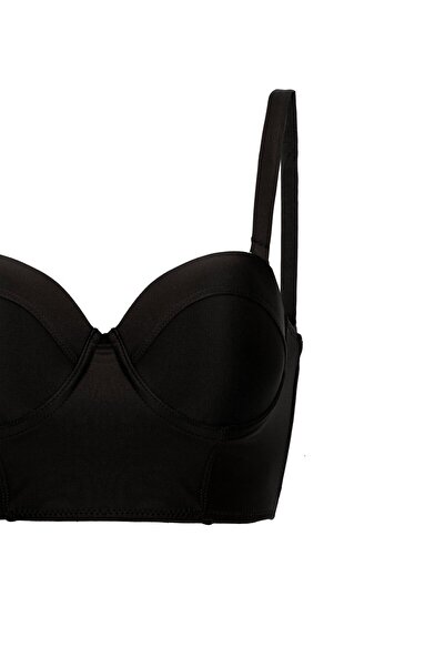 AQUAVİVA Aquaviva Kadın Siyah Valencia Sırt Detaylı Dolgulu Yüksek Bel Bikini Takımı