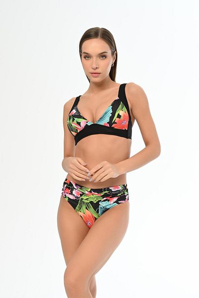 AQUAVİVA Aquaviva Black Wind Rose Bikini Set - Marinella with Adjustment Straps