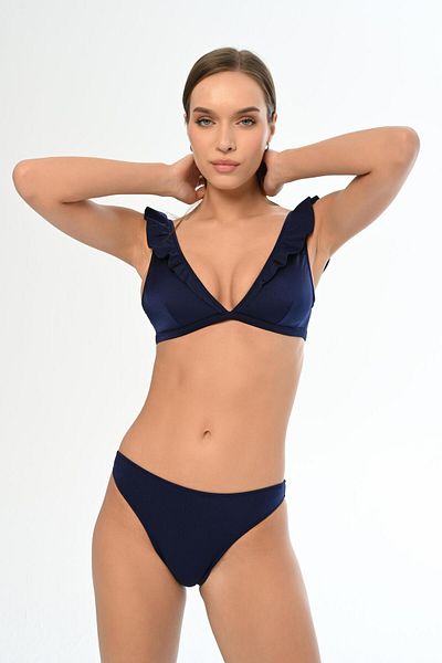 AQUAVİVA Aquaviva Elizabeth Bikini Set - Women's Navy Blue Ruffles