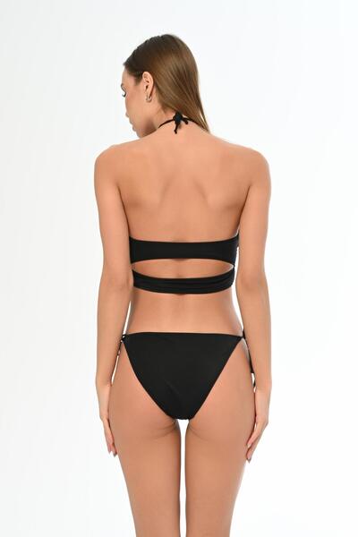 AQUAVİVA Aquaviva Women's Black Cross String Barbara Low Cut Bikini Set