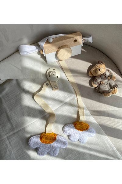 efecco Daisy Pacifier Strap/Child Baby Special Design Cotton Rope Punch Double Sided Pacifier Strap