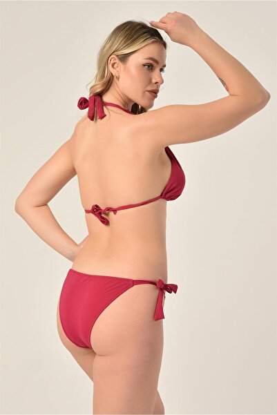 AQUAVİVA Aquaviva Women's - Cherry Color Halterneck Triangle Bikini