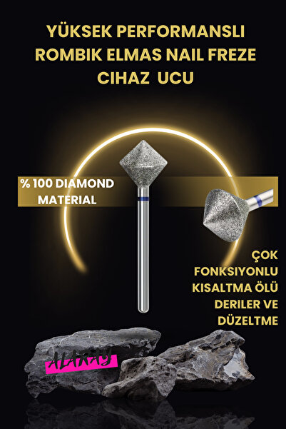 alaraycosmetics Rombik Elmas Tırnak Freze Cihaz Ucu, Profesyonel Manikür Kena...