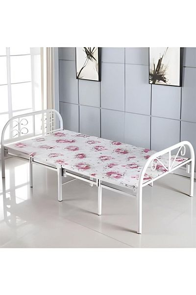 Cady One Comfortable and portable foldable metal single bed suitable for narrow spaces, 190 x 90 x 70 cm