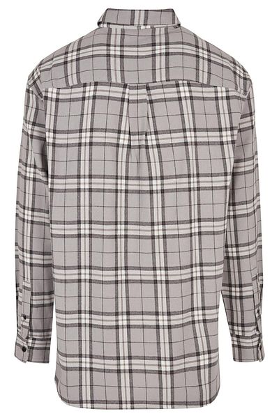 Urban Classics Herren Long Oversized Grey Check Shirt