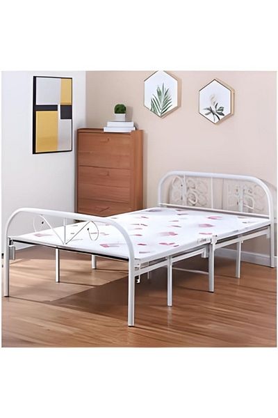 Cady One Comfortable and portable foldable metal single bed suitable for narrow spaces, 190 x 90 x 70 cm