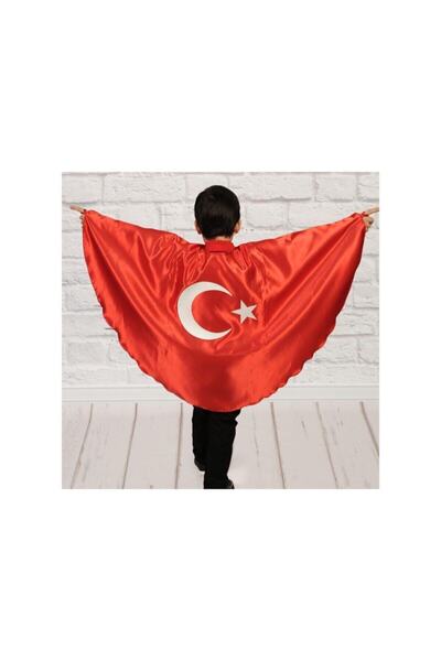 NACAR STYLİSH 23 Nisan Ortaokul Ayyıldızlı Kırmızı Pelerin 0-24