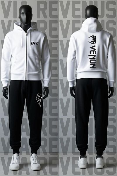 Vordevia Venum Printed Zippered Hooded Tracksuit Set