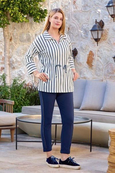 Cossy By Aqua 25818 Set sport din 2 piese cu model în dungi pentru femei
