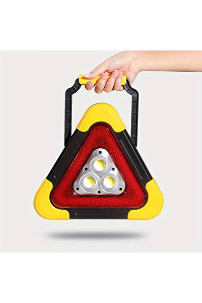 Askımo Solar Üçgen Reflektör Şarjlı Işık Powerbank Özellikli Katlanabilir Uyarı Ikaz Reflektörü Ledi