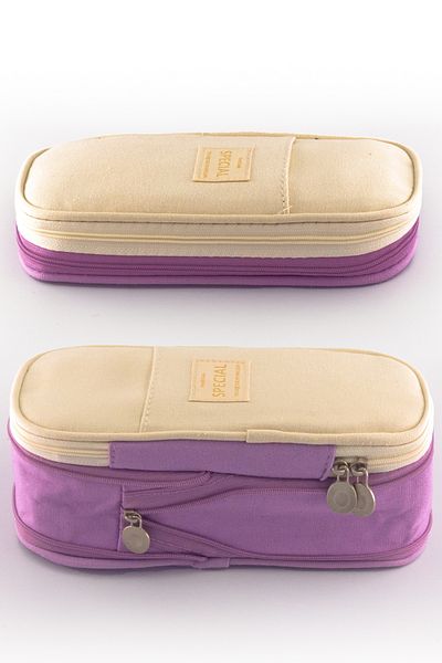 shop Expandable, Stylish and Practical Pencil Case & Pen Holder - Lilac |   Blue |   Yellow |   Pink