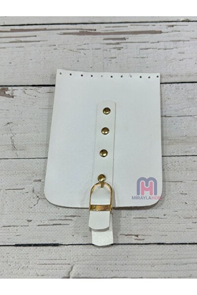 miraylahobi غطاء جلدي مقاس 12x16 سم باللون الأبيض