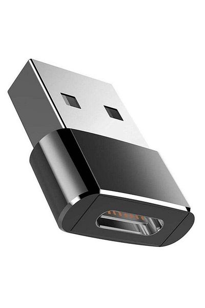 Generic Type-C Female to USB Male Adapter - Black