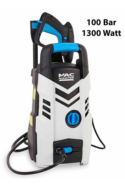 Mac Allister 100 Bar Pressure Washer 1300 watt with Self-Priming Ideal For Home Garden And Car