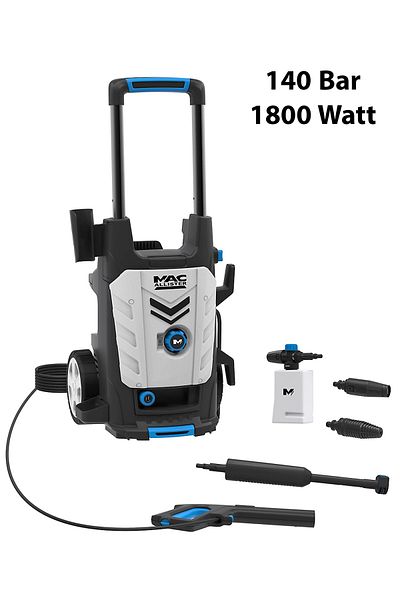 Mac Allister 140 Bar Pressure Washer 1800 watt Pressure with Self Priming Ideal For Home Garden And Car