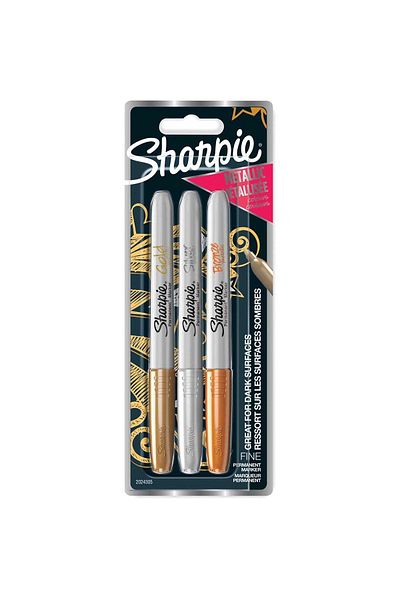 Sharpie SHARPIE FINE PERMANENT MARKER METALLIC 3 COLORS