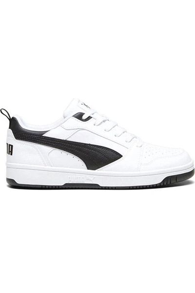 Puma Ανδρικά λευκά-μαύρα παπούτσια Rebound V6 Low Casual 392328-02