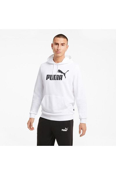 Puma Ανδρικό λευκό Ess Big Logo Hoodie Tr Sweatshirt 586688-02