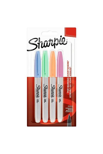 Sharpie Fine Permanent Marker Pastel 4 Colors
