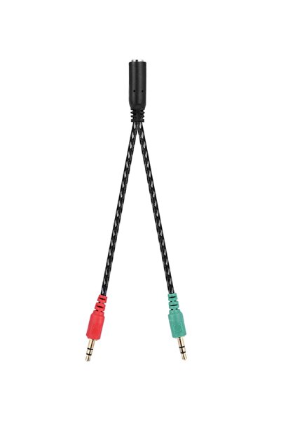 Generic موزع كابل AUX 3.5 مم أحمر/أخضر