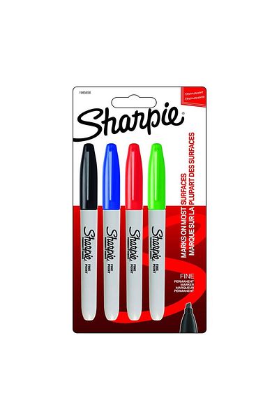 Sharpie Sharpi̇e Fine Permanent Marker Standard Colors Pack of 4