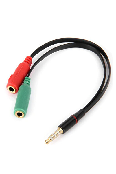 Generic كابل موزع صوت Y من مقبس AUX 3.5 مم ذكر إلى مقبسين أنثى بطول 20 سم