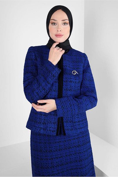 Alvina Σετ Tweed με Λεπτομέρεια Καρφίτσας και Φούστα 30403