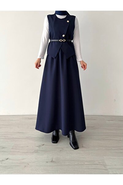 Avakado مجموعة مزدوجة من تنورة الصدرية ذات الحزام والجزء السفلي