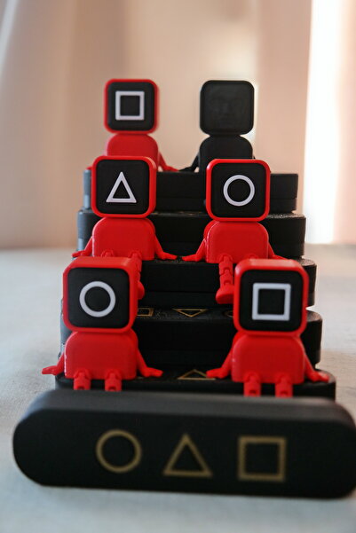 Uzman3D Squid Game Sevimli 4'lü Karakter Figür Seti