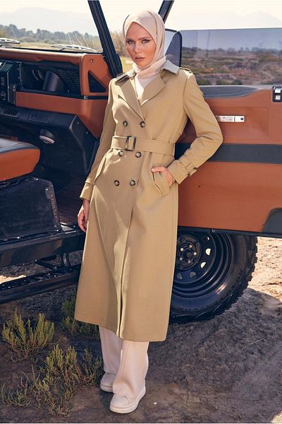 Alvina CRUVASE COLLAR BELTED TRENCH COAT 10826