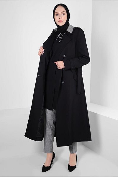 Alvina CRUVASE COLLAR BELTED TRENCH COAT 10826